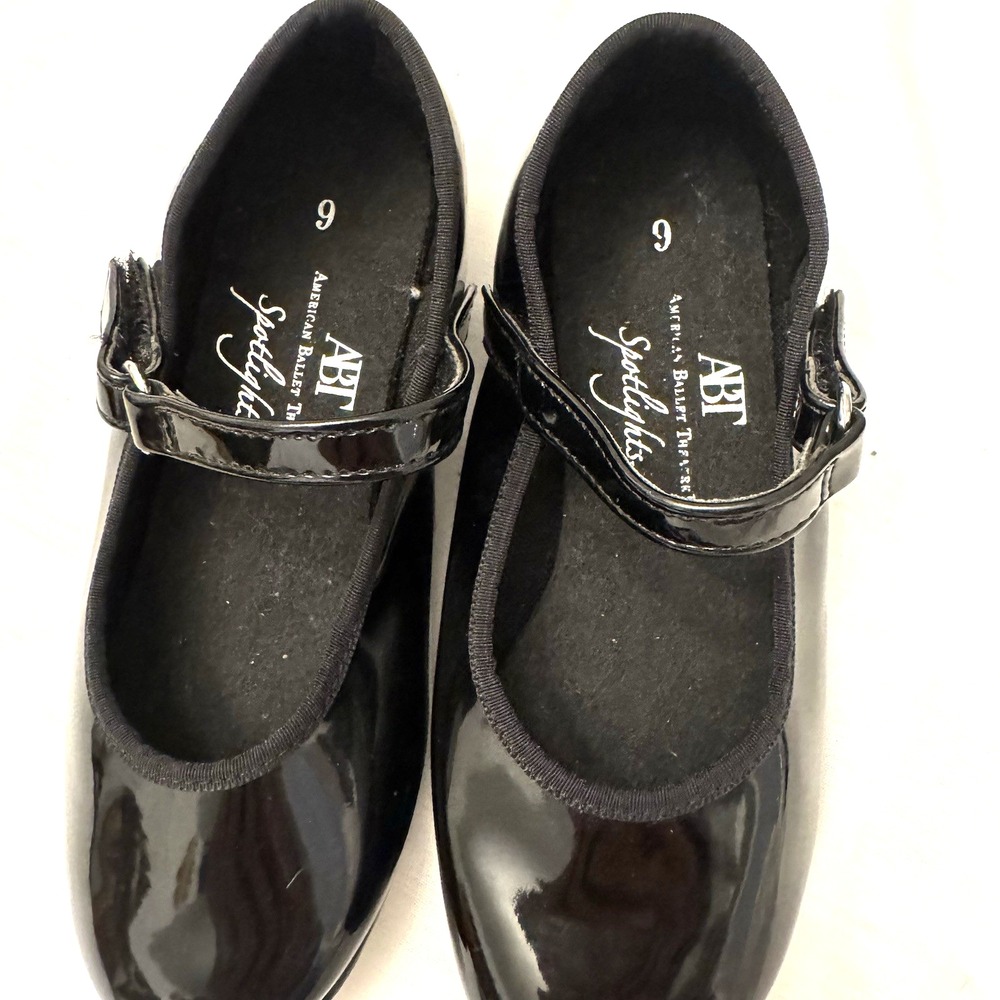 ABT (American Ballet Theatre) Spotlights Tap Shoes Black Girls Size 9 - Picture 2 of 3